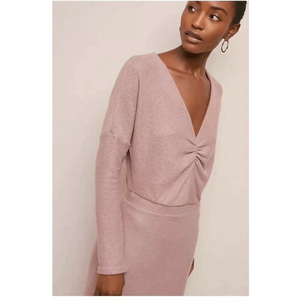 Anthropologie Eri + Ali Mauve Winter Splendor Dress Women's Size Medium NWT